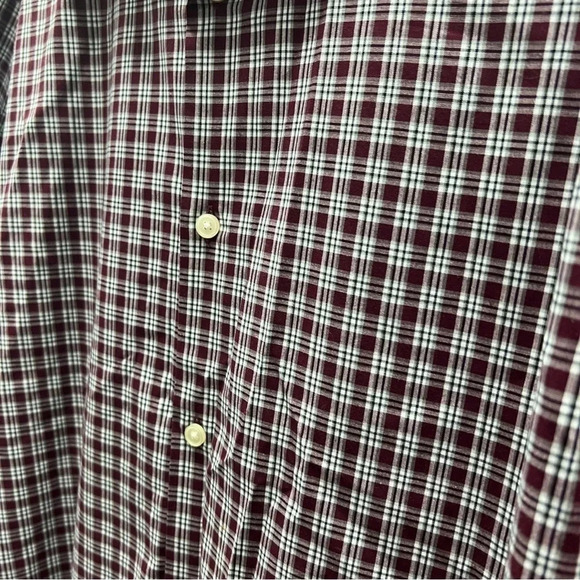 Banana Republic Mens Maroon Button Down Wrinkle Resistant Xl Striped Long Sleeve - Picture 5 of 6